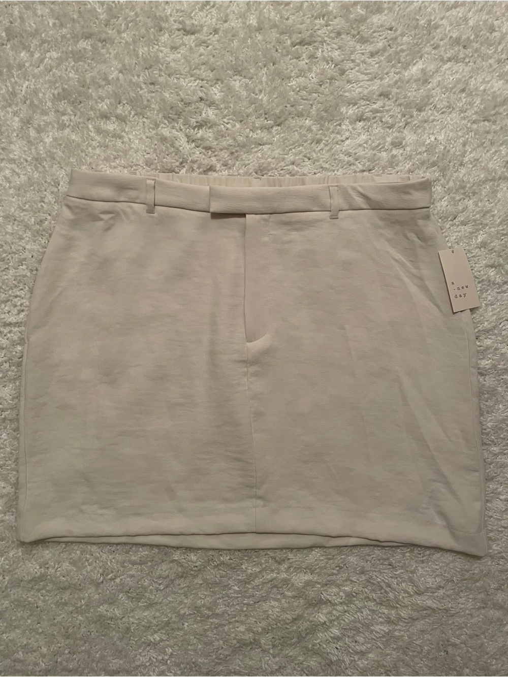 A New Day Women's Tailored Mini A-Line Skirt in Cream size XXL NWT